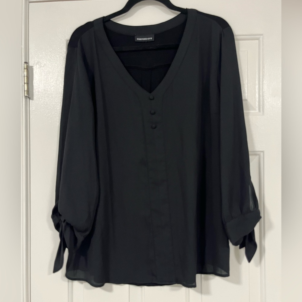 Fortune + Ivy Collyn black blouse  from Stitch Fix